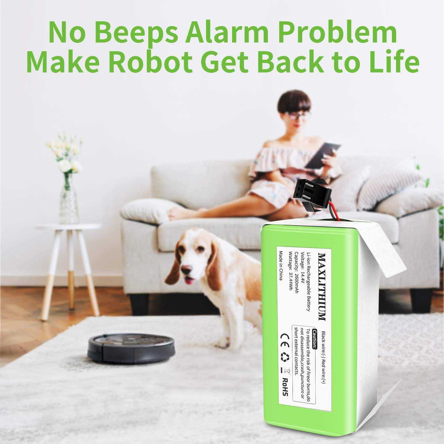 maxlithium 14.4v 2600mAh Replacement Battery Compatible with Ecovacs Deebot N79s Dn622 Eufy - Image 4