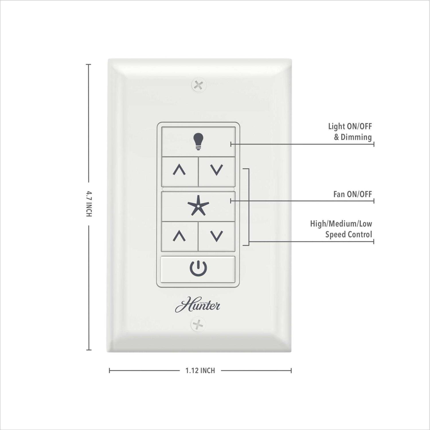 Hunter 99771 Universal Ceiling Fan Wall Control - Image 3