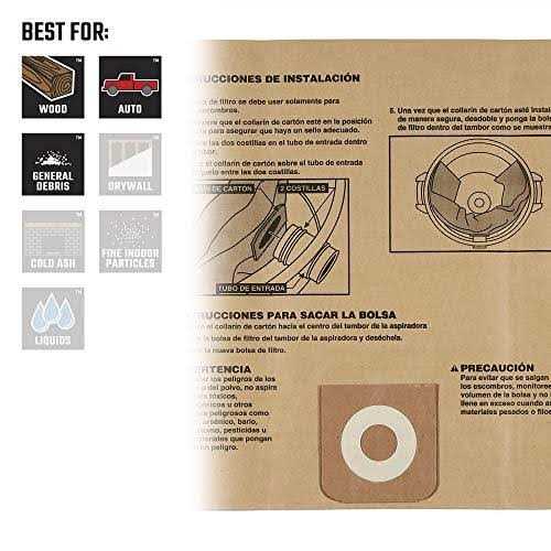 Craftsman Cmxzvbe38749 General Purpose Wet/Dry Shop Vacuum Dust Collection Bags for 16 - Image 3