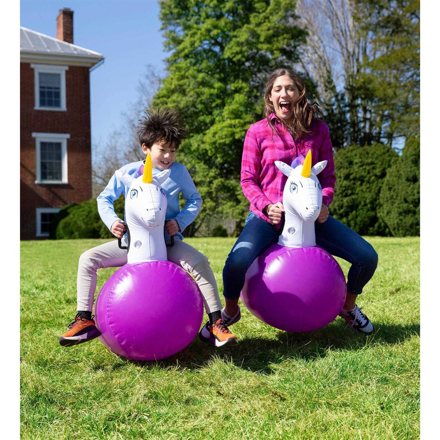 HearthSong Inflatable Ride-On Hop 'n Go Unicorns - Image 3