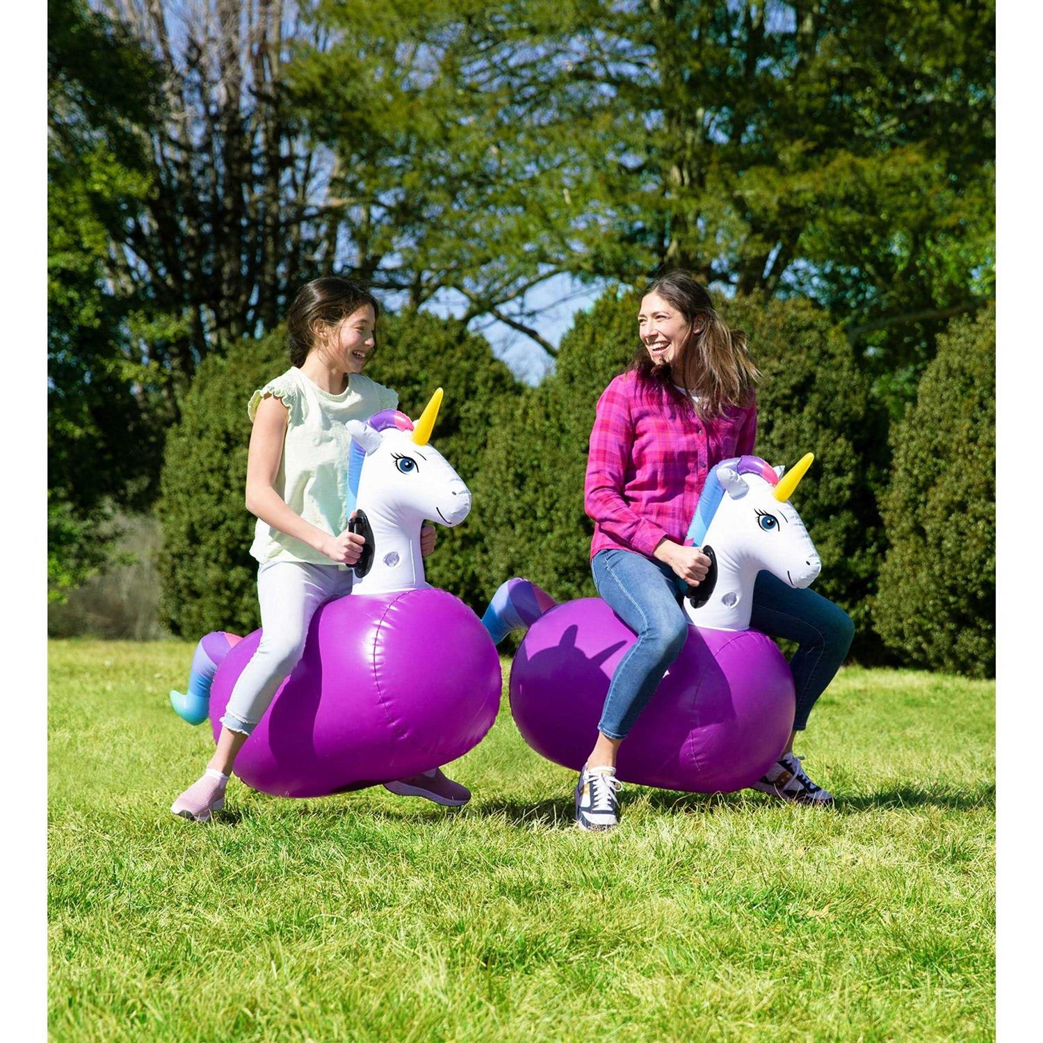 HearthSong Inflatable Ride-On Hop 'n Go Unicorns - Image 5