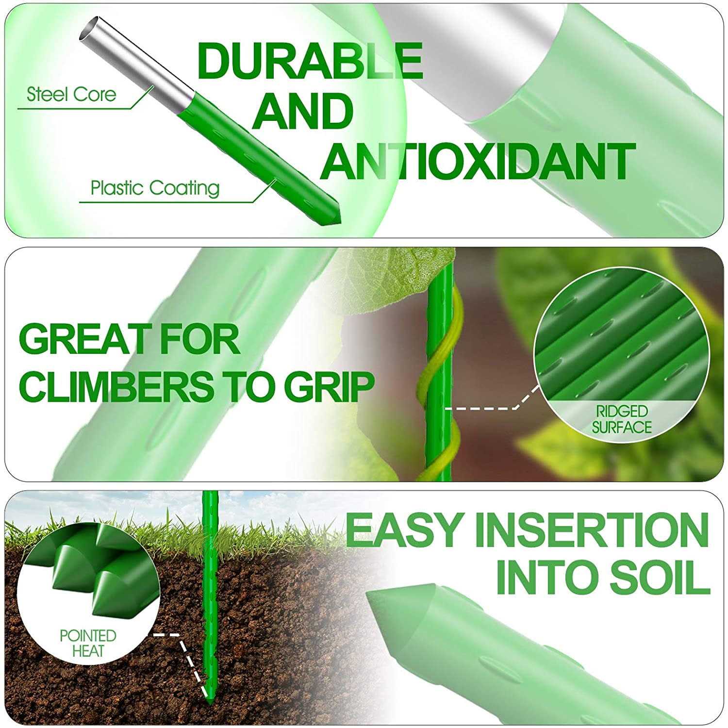 Waenlir Garden Stakes Sturdy Plant Sticks/Support - Image 3