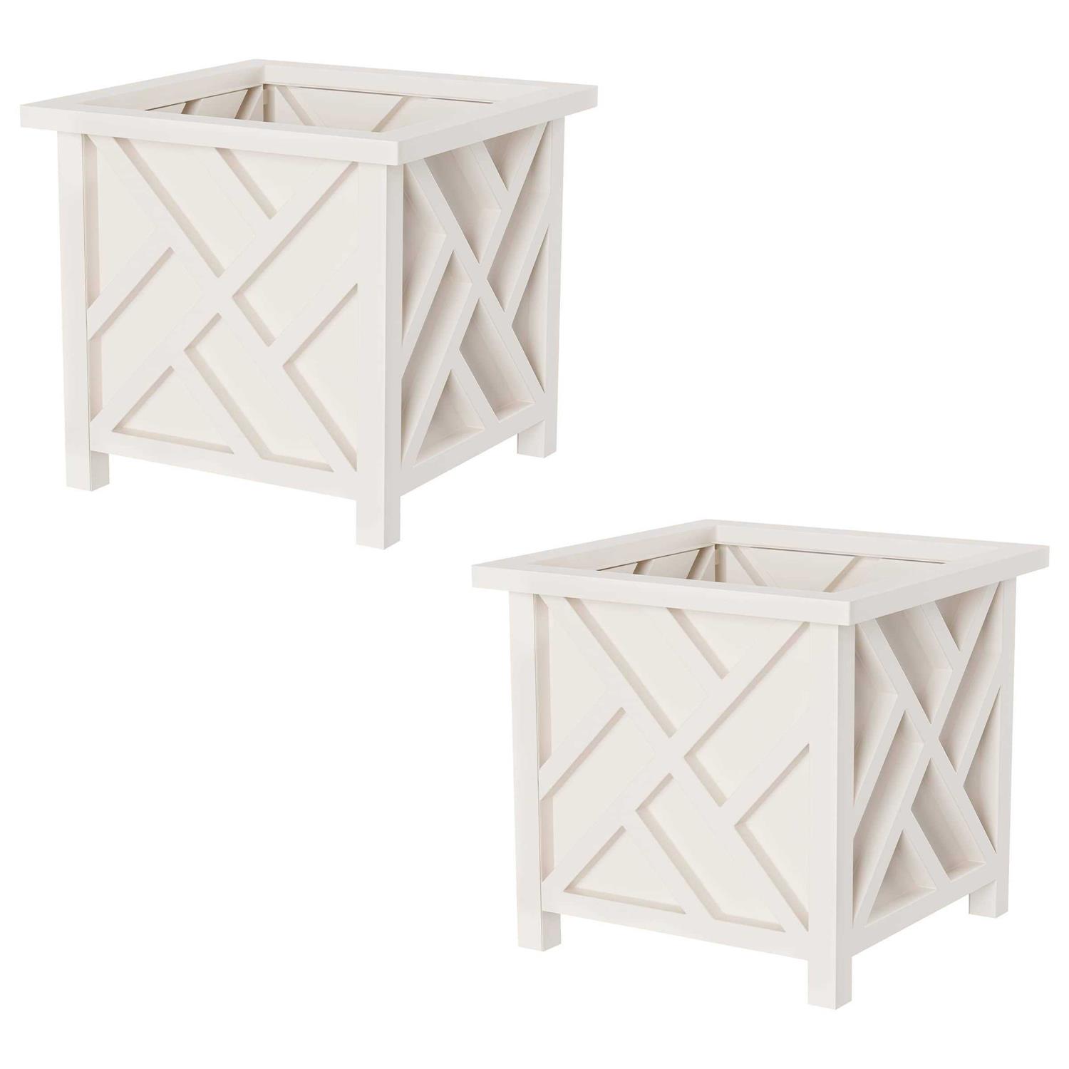 Pure Garden Lattice Design Planter Box