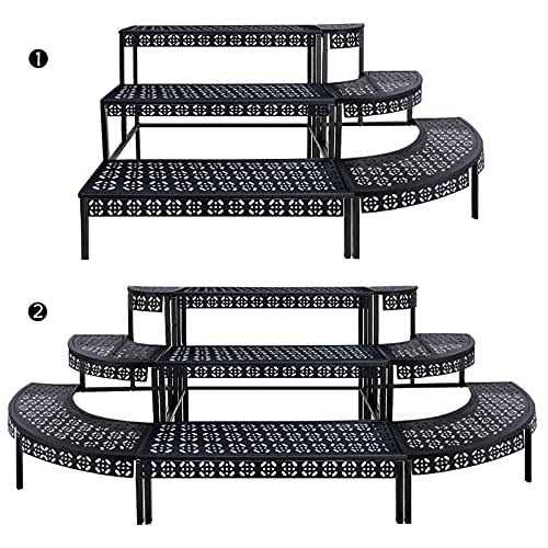 aboxoo 3 Tier Plant Stand Flower Pot Rack Metal Stair-step Style Corner Shelf Planters - Image 3