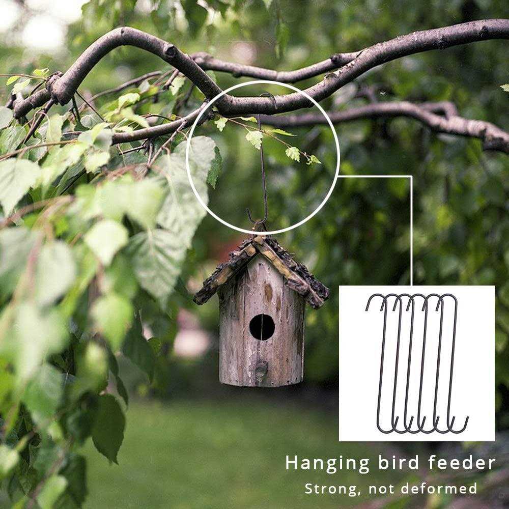 6 Pack heavy duty s hooks,Brown strong metal big hooks for hanging plants or large items as potted plants,garden tools,bird cages,animal feeders - Image 5