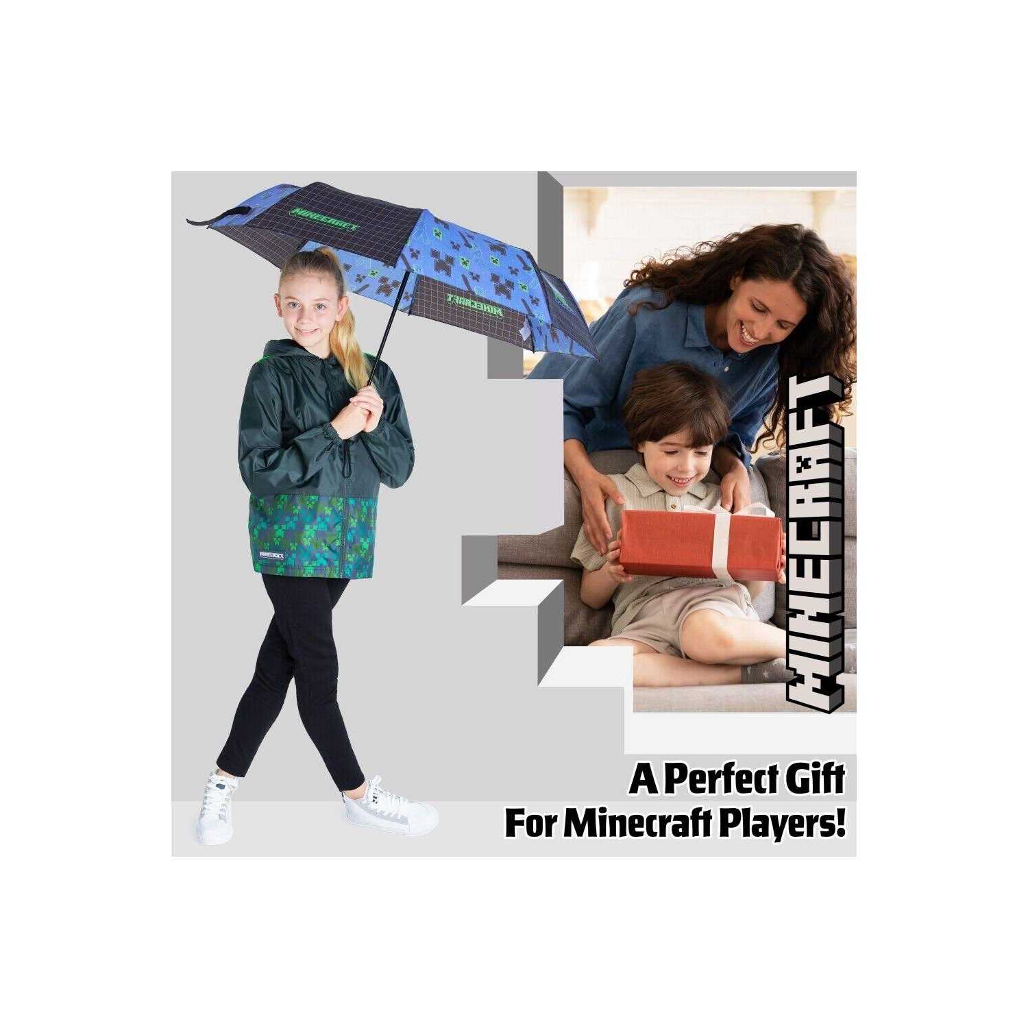 Minecraft Umbrella Kids Clear Dome Folding Umbrella Boys and Girls Travel Telescopic Stick Umbrella Windproof Strong Transparent See Through - Image 3