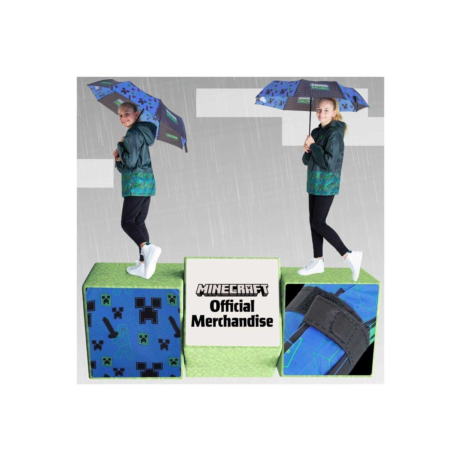 Minecraft Umbrella Kids Clear Dome Folding Umbrella Boys and Girls Travel Telescopic Stick Umbrella Windproof Strong Transparent See Through - Image 4