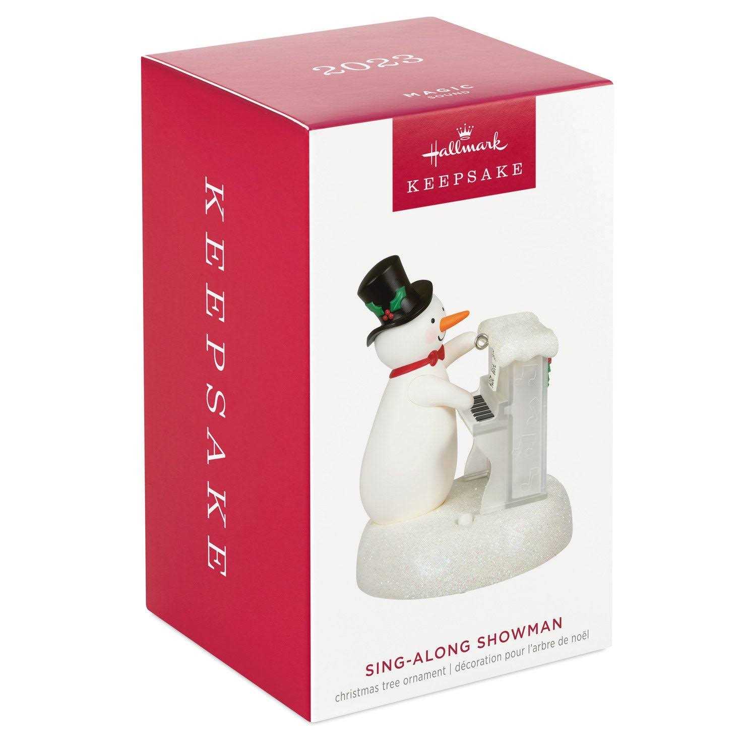 Hallmark 2023 Sing-Along Showman Snowman Musical Ornament - Image 4