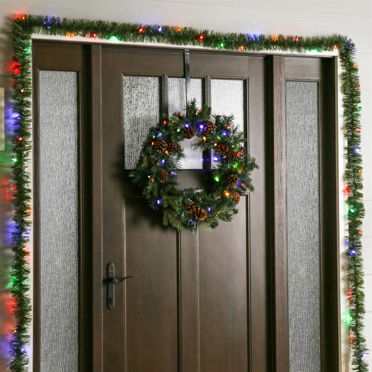 GE Indoor or Outdoor Pre-lit Electrical Outlet Pine Garland with LED Lights 84825LO - Image 3