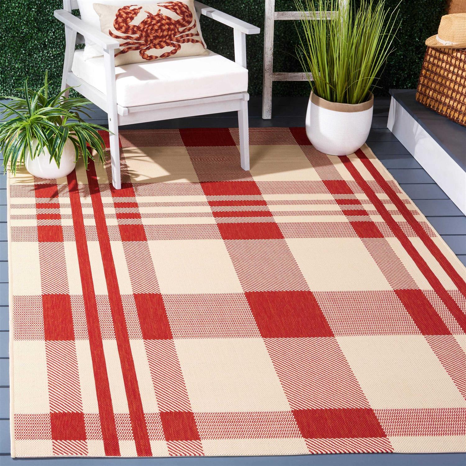 Safavieh Courtyard Red Indoor Outdoor Rug - Image 4